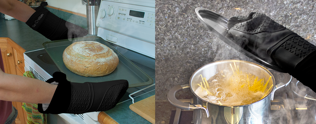 7 kitchen safety tips oven mitts and potholders